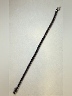 Jaxxon Tennis Bracelet - Man’s Elegant Black Stone Bracelet | 8 inch - 5 mm